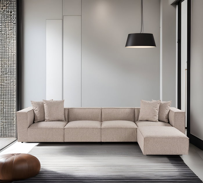 Atelier Del Sofa Sofá Esquinero L1-O1-O1-1R Beige Arena Lino 350cm 190cm